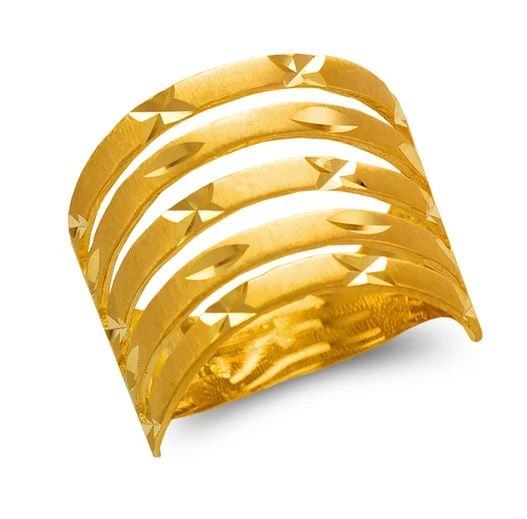 NEW 14K YELLOW GOLD LADIES 7 LAYER BAND RING (1 of 2)