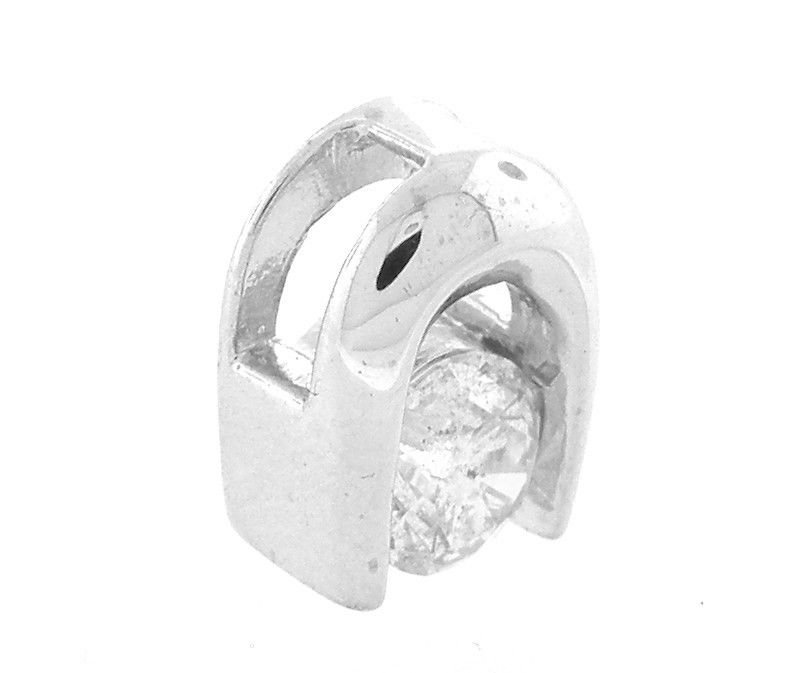 14K WHITE GOLD DIAMOND SOLITAIRE SLIDE PENDANT 0.45ct: PendantConditionNewMaterial14K White goldStonesDiamonds G SI2Stone Weight0.45 tcw Size0.39" H x 0.29" WWeight1.6g