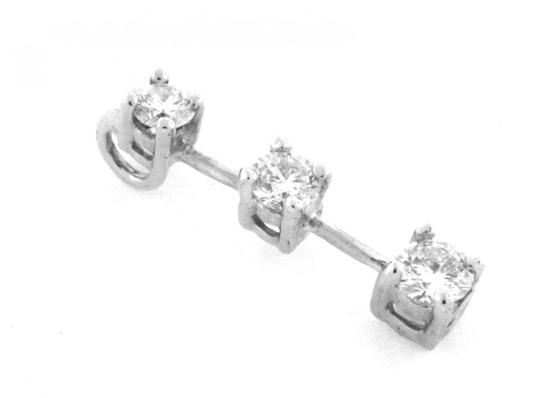 NEW 14K WHITE GOLD DIAMOND JOURNEY PENDANT 0.50CT: Journey PendantConditionNewMaterial14K White goldStonesDiamonds H SI1Stone Weight0.50 tcwSize0.84" H x 0.16" WWeight1.1g