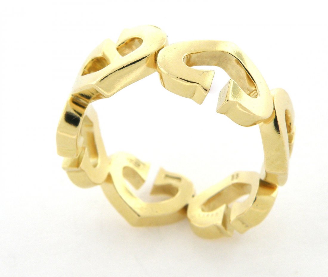 CARTIER 18K YELLOW GOLD LADIES HEARTS RING (1 of 2)