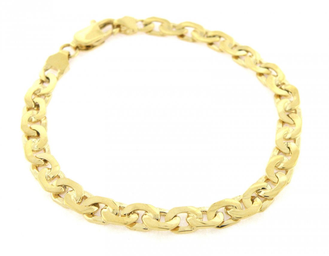 14K YELLOW GOLD UNISEX BRACELET CURB STYLE, SOLID (1 of 2)