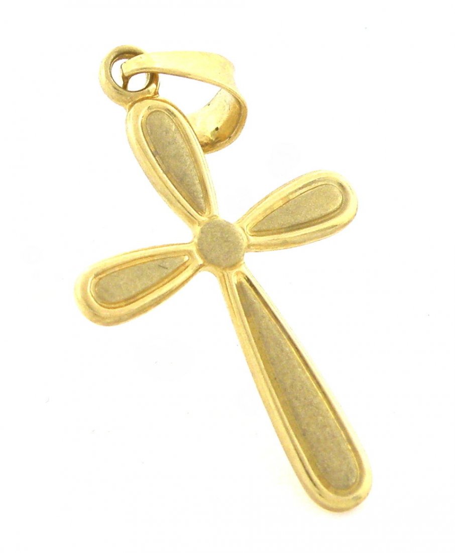 ESTATE 14K YELLOW GOLD CROSS PENDANT OR CHARM (1 of 2)