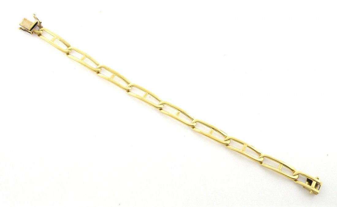 14K YELLOW GOLD CHAIN LINK BRACELET 7.5" LONG HEAVY (1 of 2)