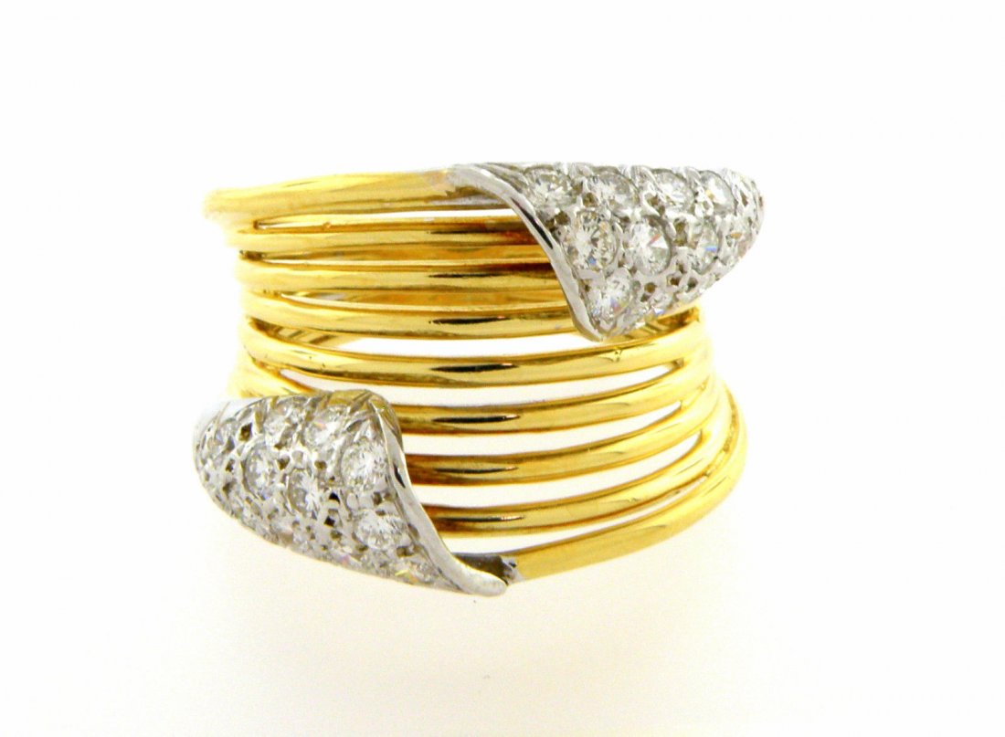 NEW 18K YELLOW GOLD DIAMOND LADIES COCKTAL RING (1 of 2)