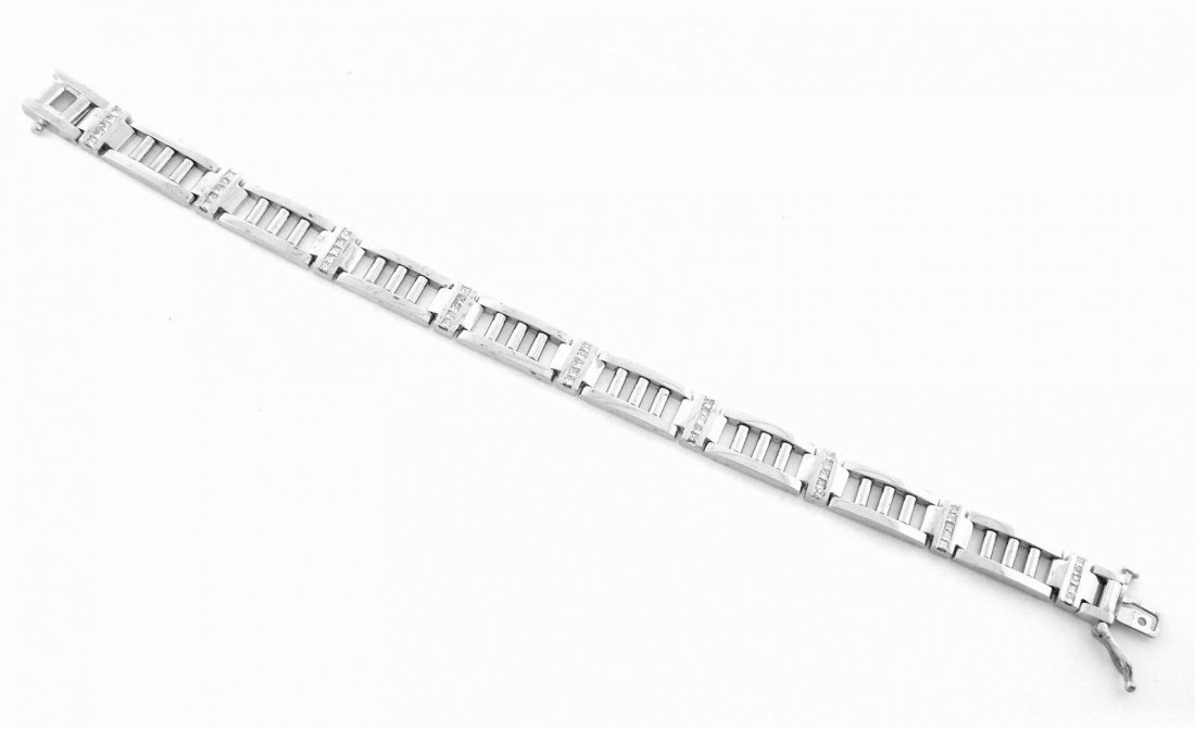 1.39ct 14K WHITE GOLD DIAMOND MENS BRACELET SOLID HEAVY: Men's BraceletCondition NewMaterial 14K White goldStones Diamonds H SIStone Weight 1.39ct twSize 8.50"Weight 25.6g