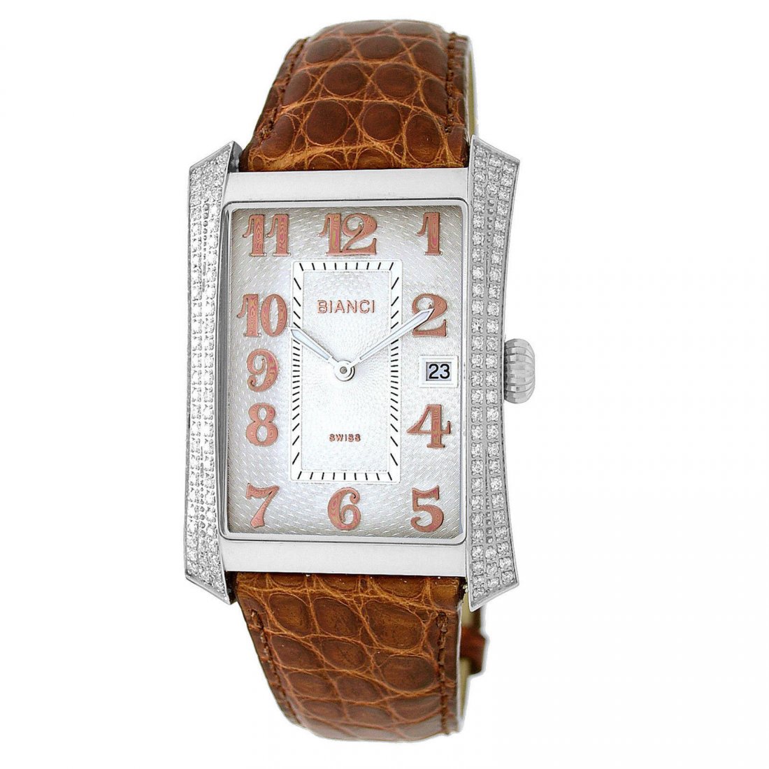 Swiss Diamond Bianci Watch with Genuine Alligator Strap (1 of 1)