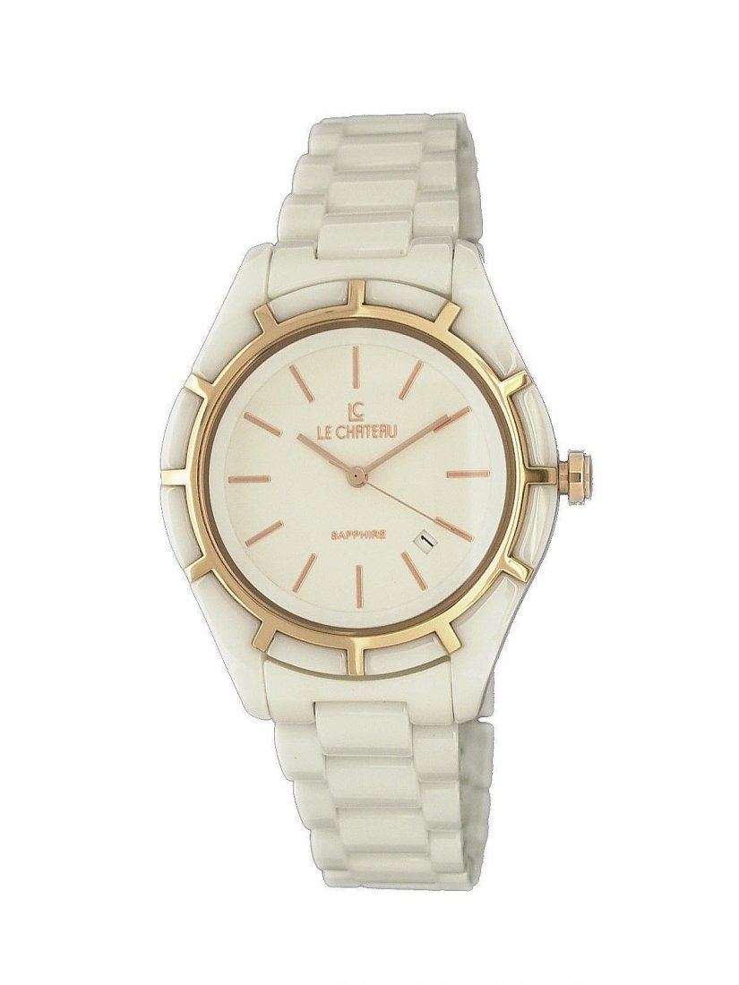 LE CHATEAU All White Ceramic Women's Watch (1 of 2)
