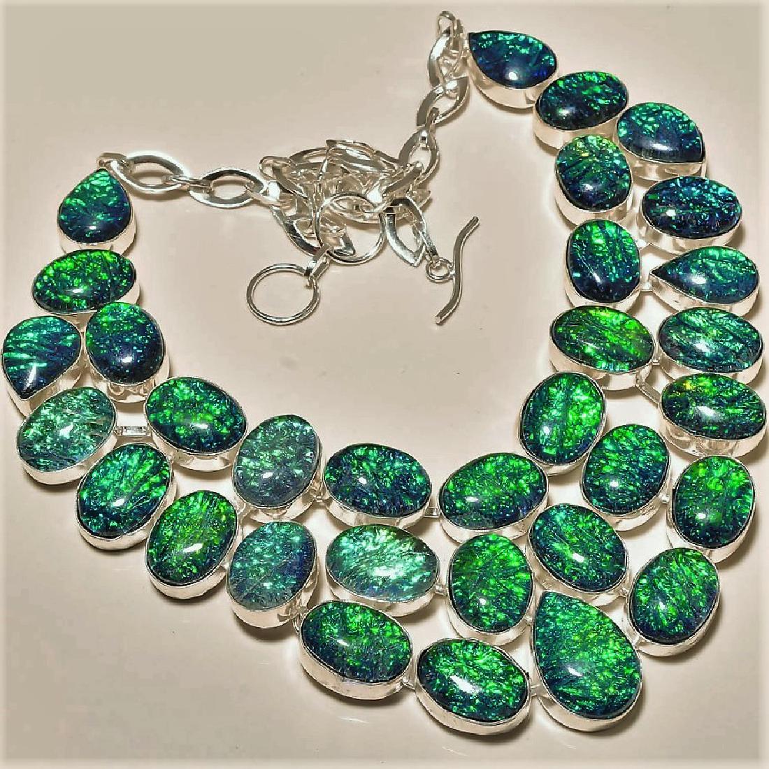 Australian Triplet Opal Silver Necklace (1 of 1)