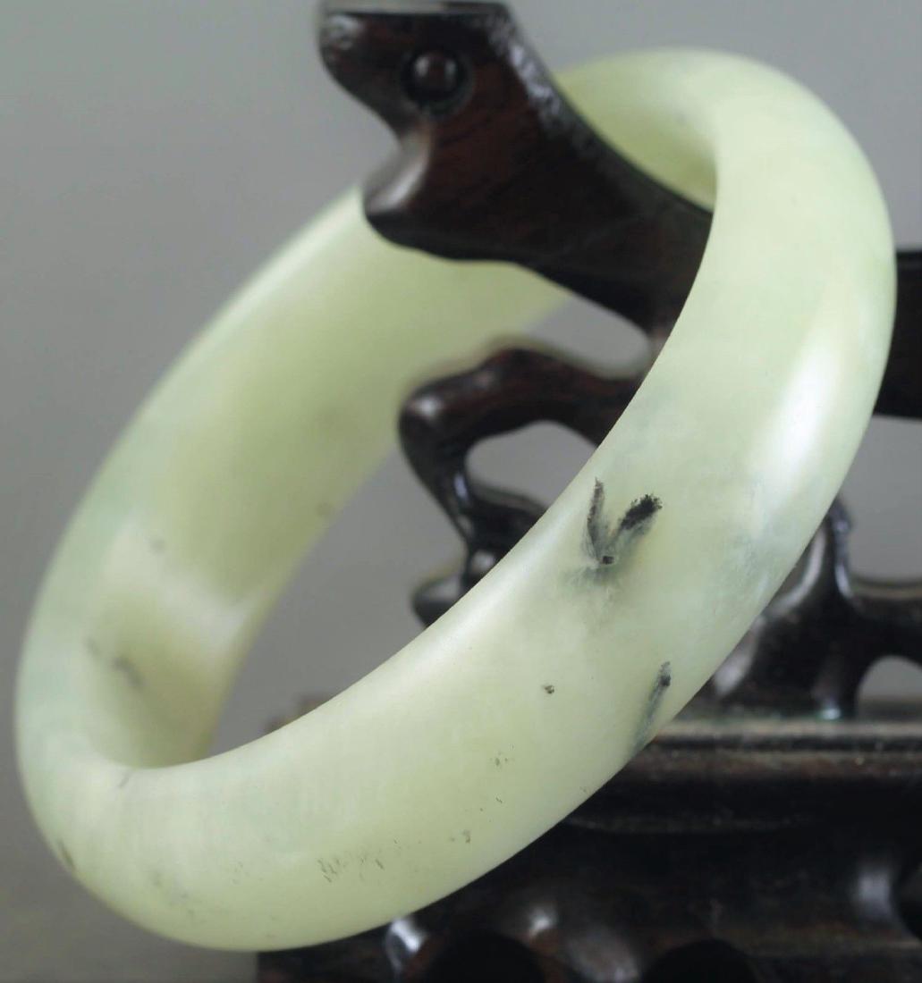 Chinese old natural jade hand-carved Bangle: Size:Outside diameter 75mm ; Inside diameter 58mm
