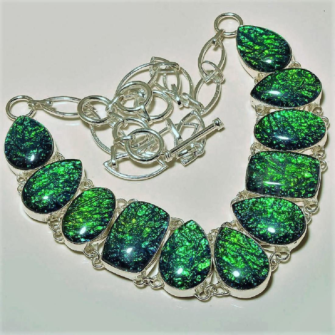 Australian Triplet Opal Silver Necklace (1 of 1)