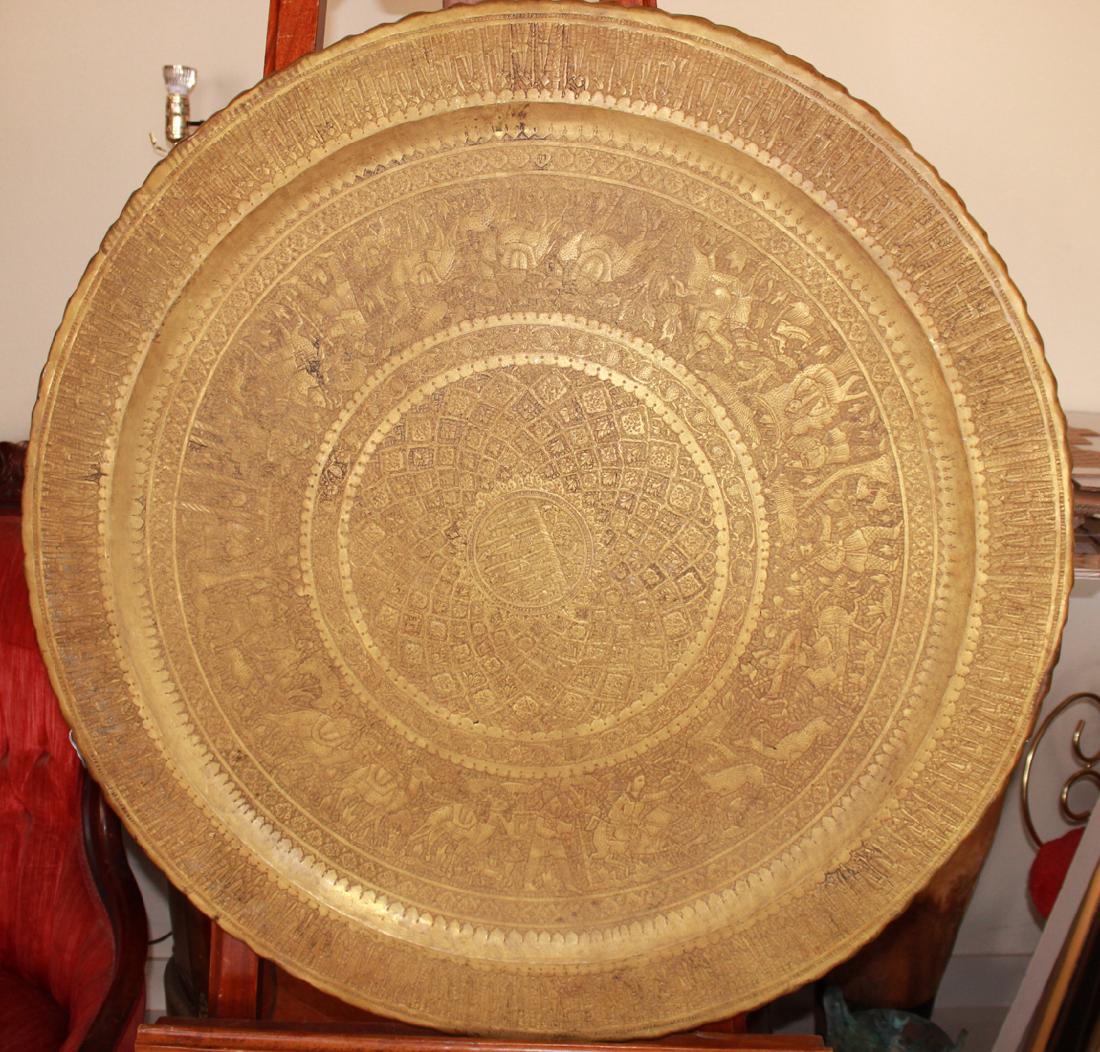 Huge Antique Islamic / Persian Brass table top (1 of 2)