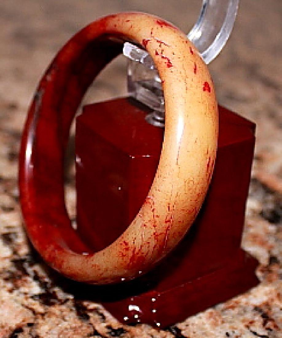 Carved Natural Old Jade Bangle (1 of 2)