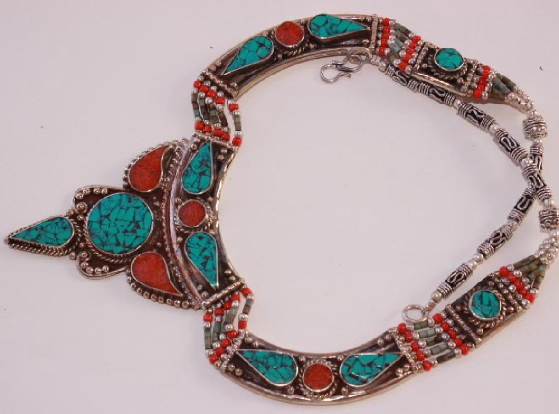 NEPALESE TURQUOISE & RED,YELLOW CORAL WITH LAPIS LAZULI (1 of 1)
