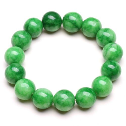 12mm NATURE BEAUTIFUL GREEN JADE JADEITE BRACELET GREEN (1 of 1)