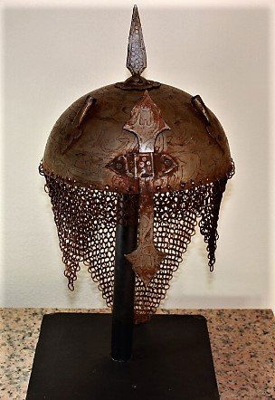 VINTAGE Indo Persian Mughal Islamic Script Helmet (1 of 5)