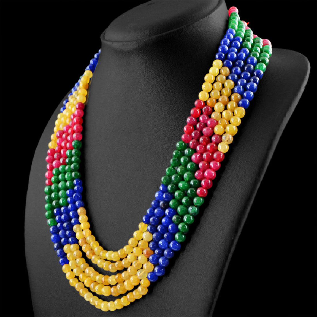 GRADE 505.00 CTS EARTH MINED 6 LINE RUBY & EMERALD BEAD (1 of 2)