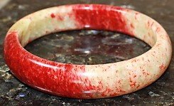 Carved Natural Old Jade Bangle 60mm (1 of 2)