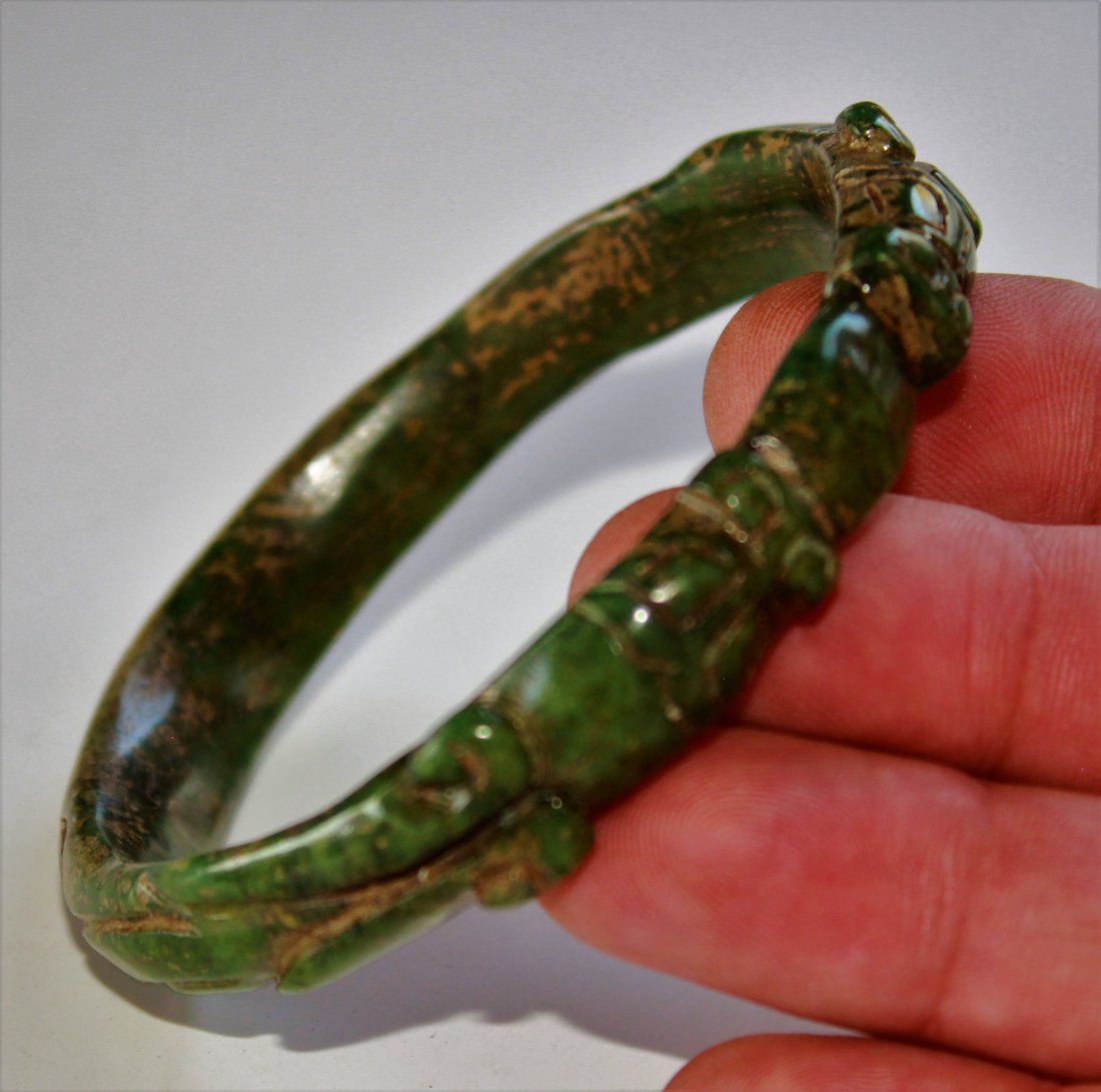 64mm Old China jade bangle intaglio hand carved (1 of 1)