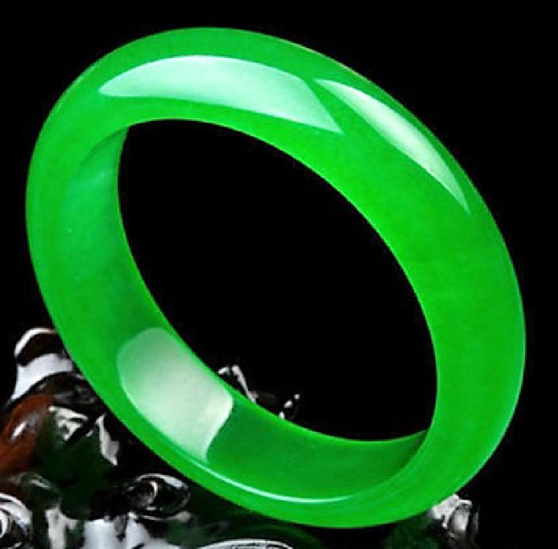Natural 100%Green Jade Jadeite Bangle Bracelet (1 of 2)