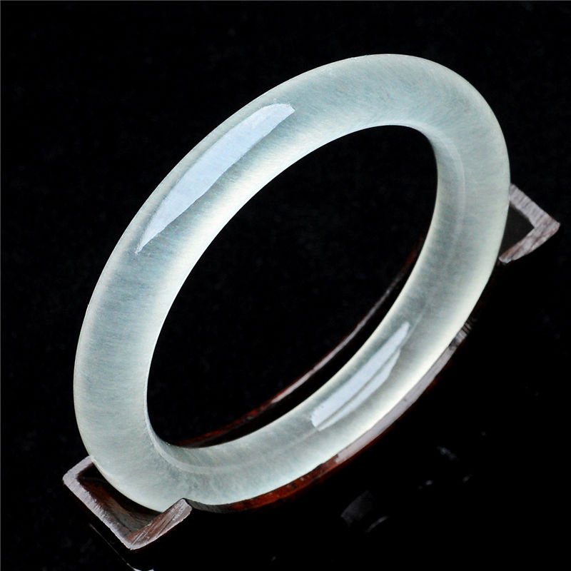 Pure natural Chinese jade hand-carved bracelet, (1 of 2)