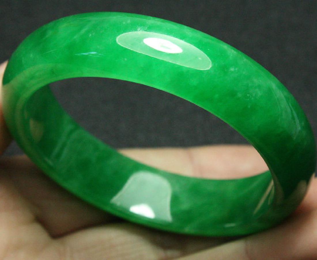 Certified Natural Emerald Green Jadeite Jade Bangle (1 of 4)