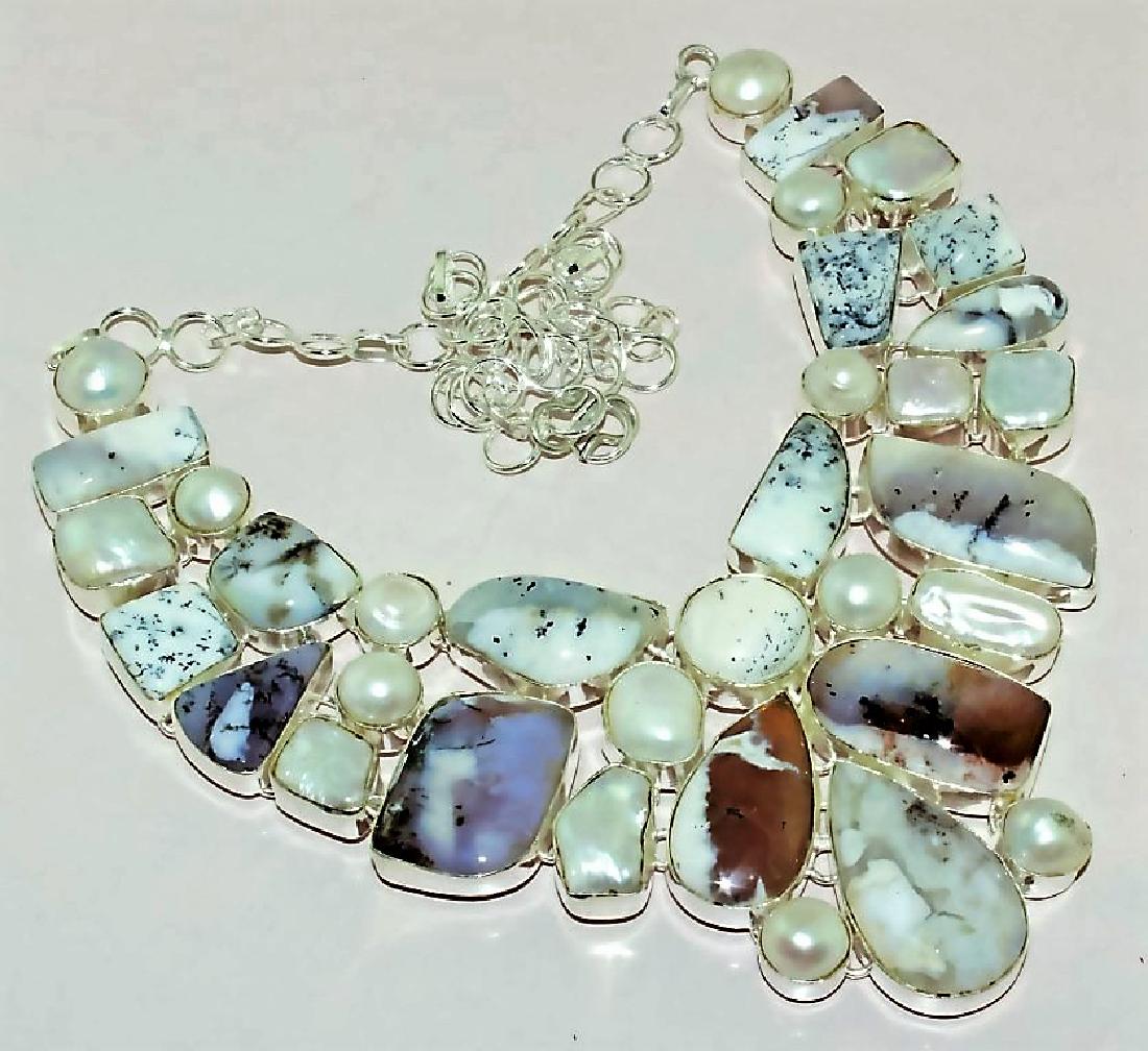 Dendrite Opal Silver Necklace 925 silver (1 of 1)