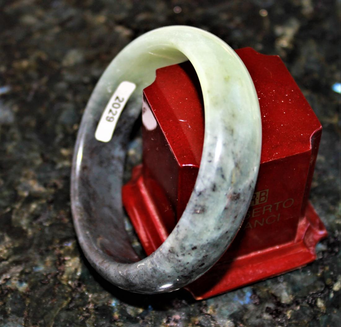 Carved Natural Old Jade Bangle (1 of 2)