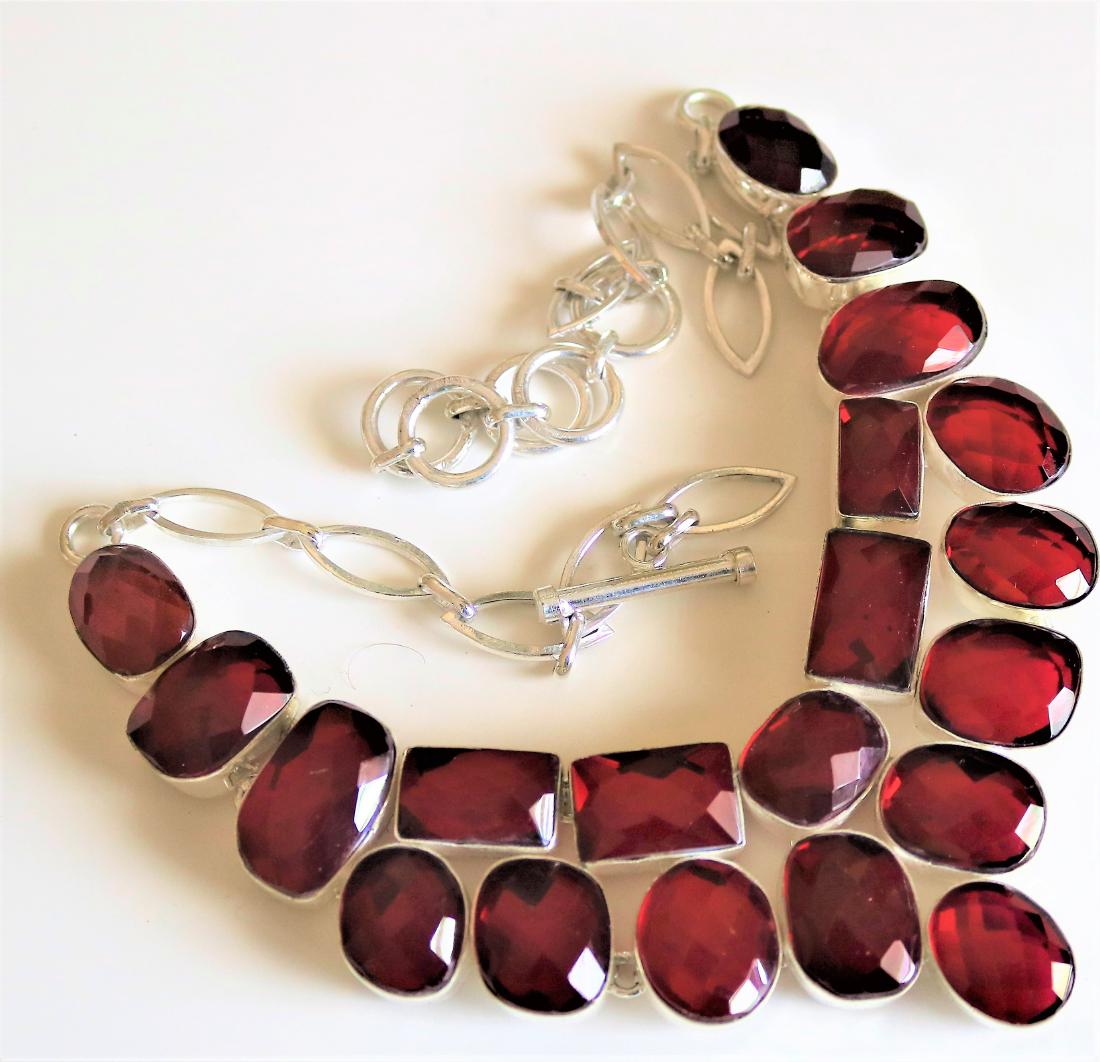 garnet 925 Silver Necklace (1 of 1)