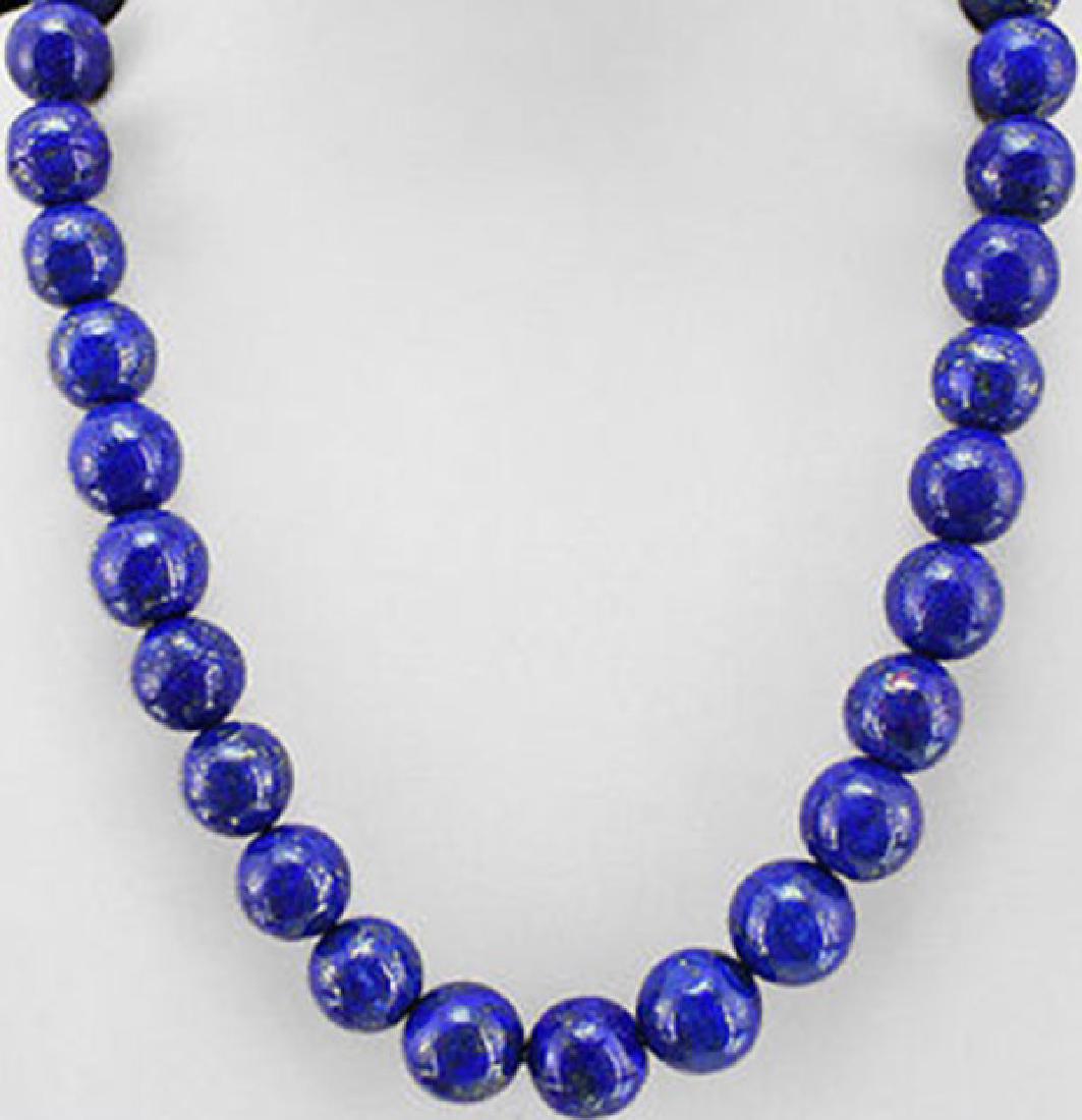 Natural Lapis lazulin Hand-carved Beads 18' (1 of 2)