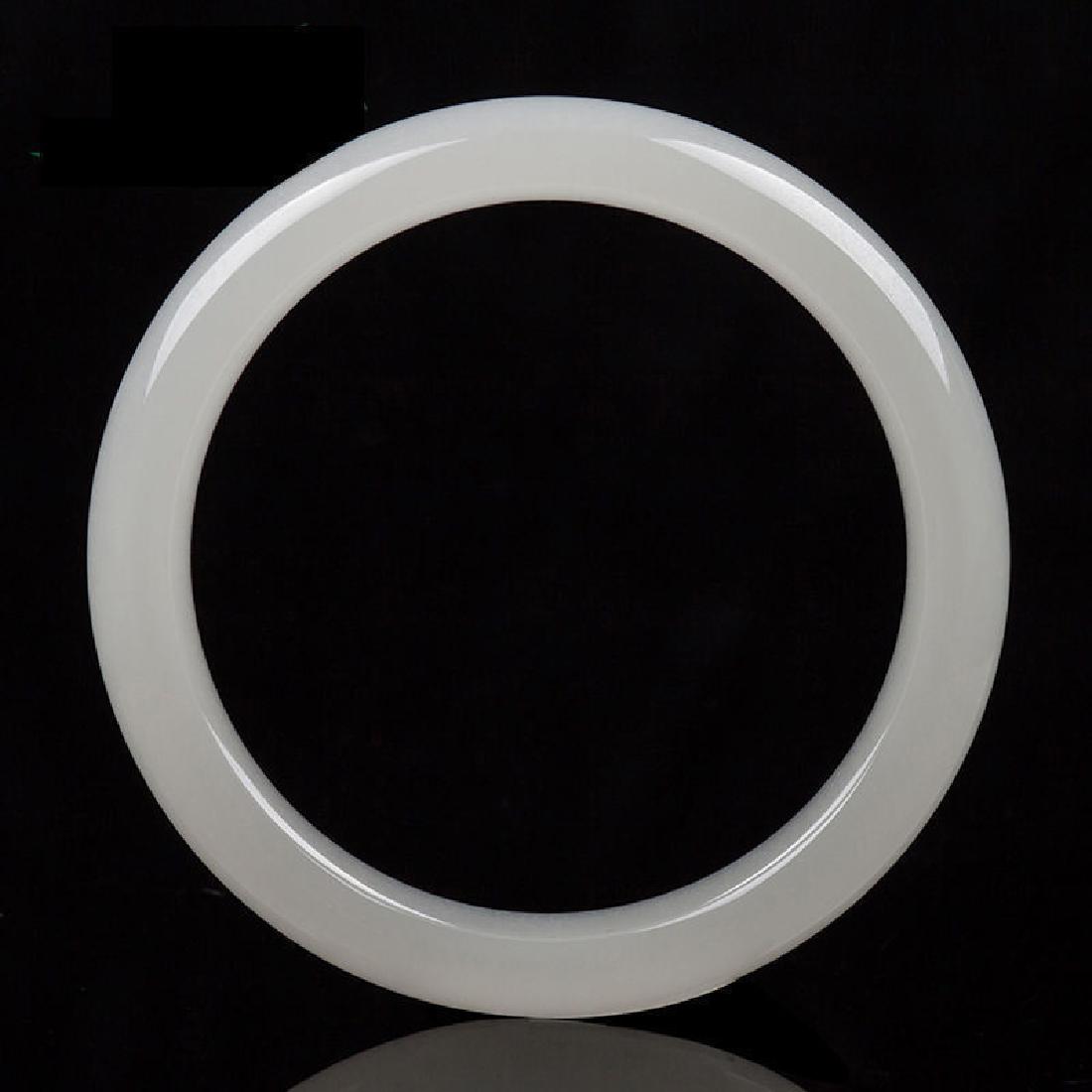 Unique Chinese 100% jade hand-carved bracelet 58mm (1 of 2)