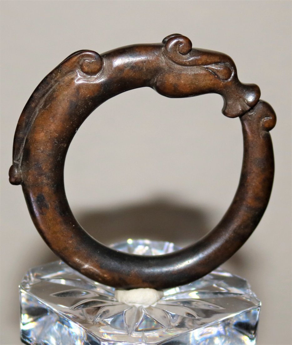 55mm Old China jade bangle intaglio hand carved (1 of 3)