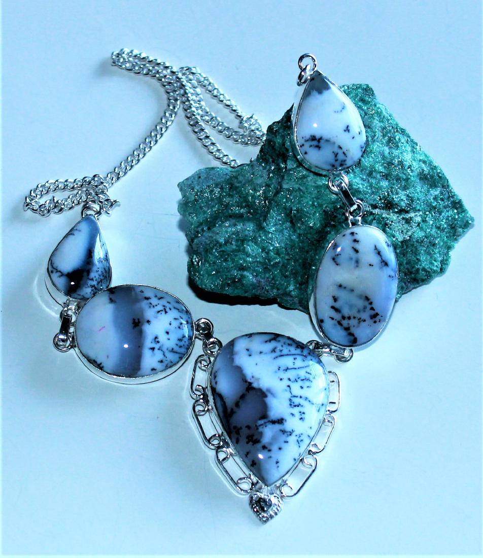 Dendrite Opal Silver Necklace 925 silver (1 of 1)