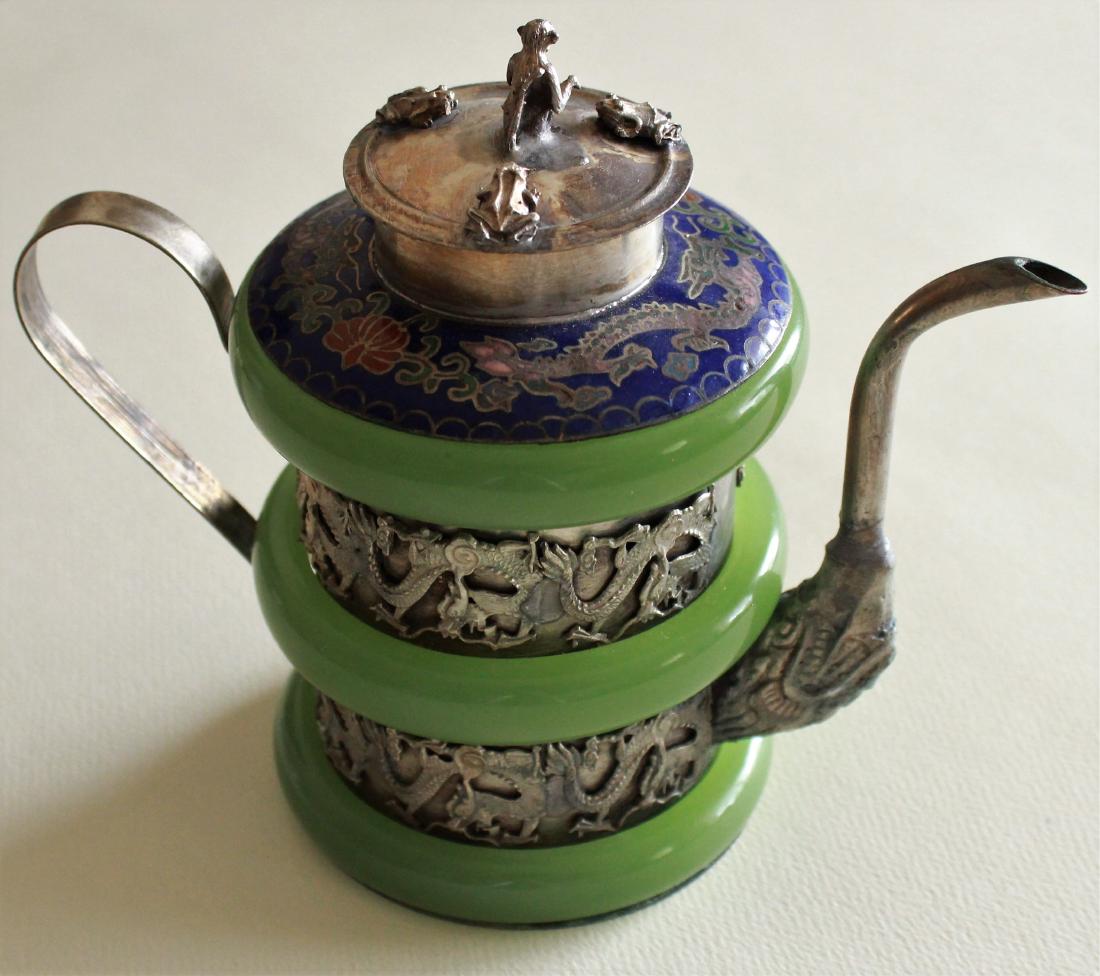 Chinese hand carved  jade teapot (1 of 2)