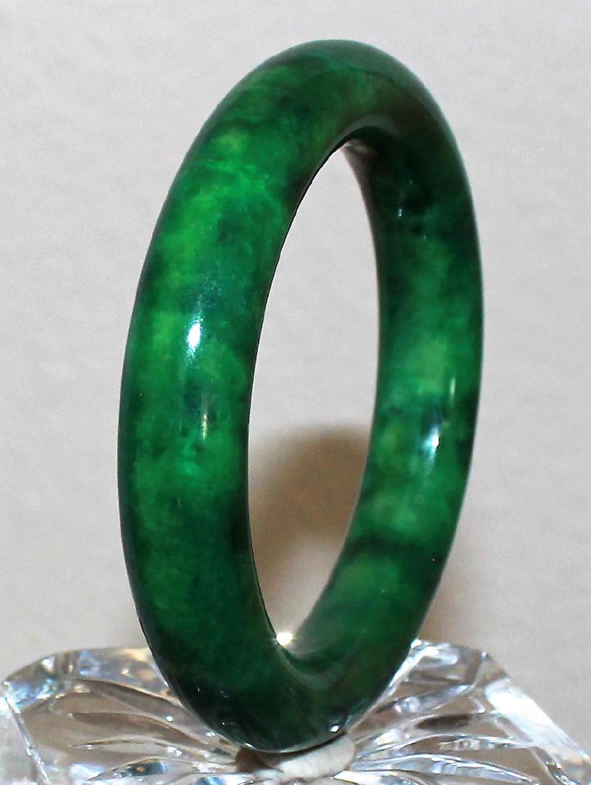 Certified Natural Emerald Green Jadeite Jade Bangle (1 of 4)