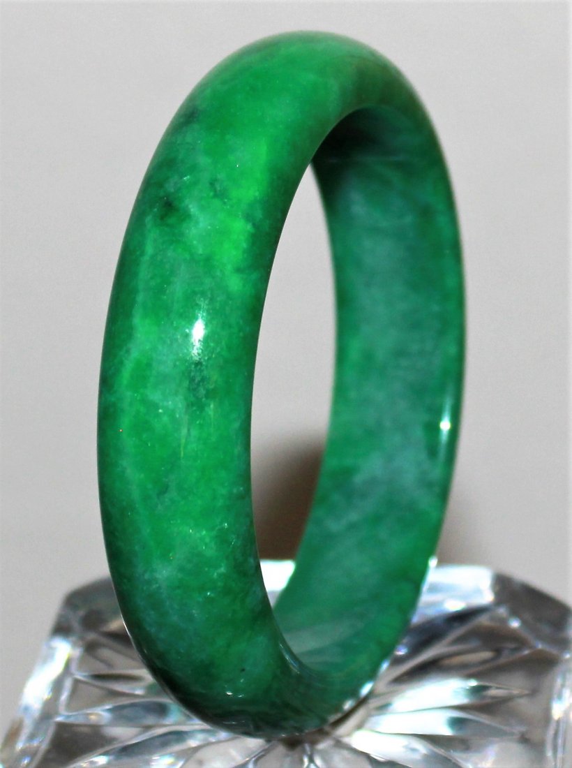 Certified Natural Emerald Green Jadeite Jade Bangle (1 of 4)
