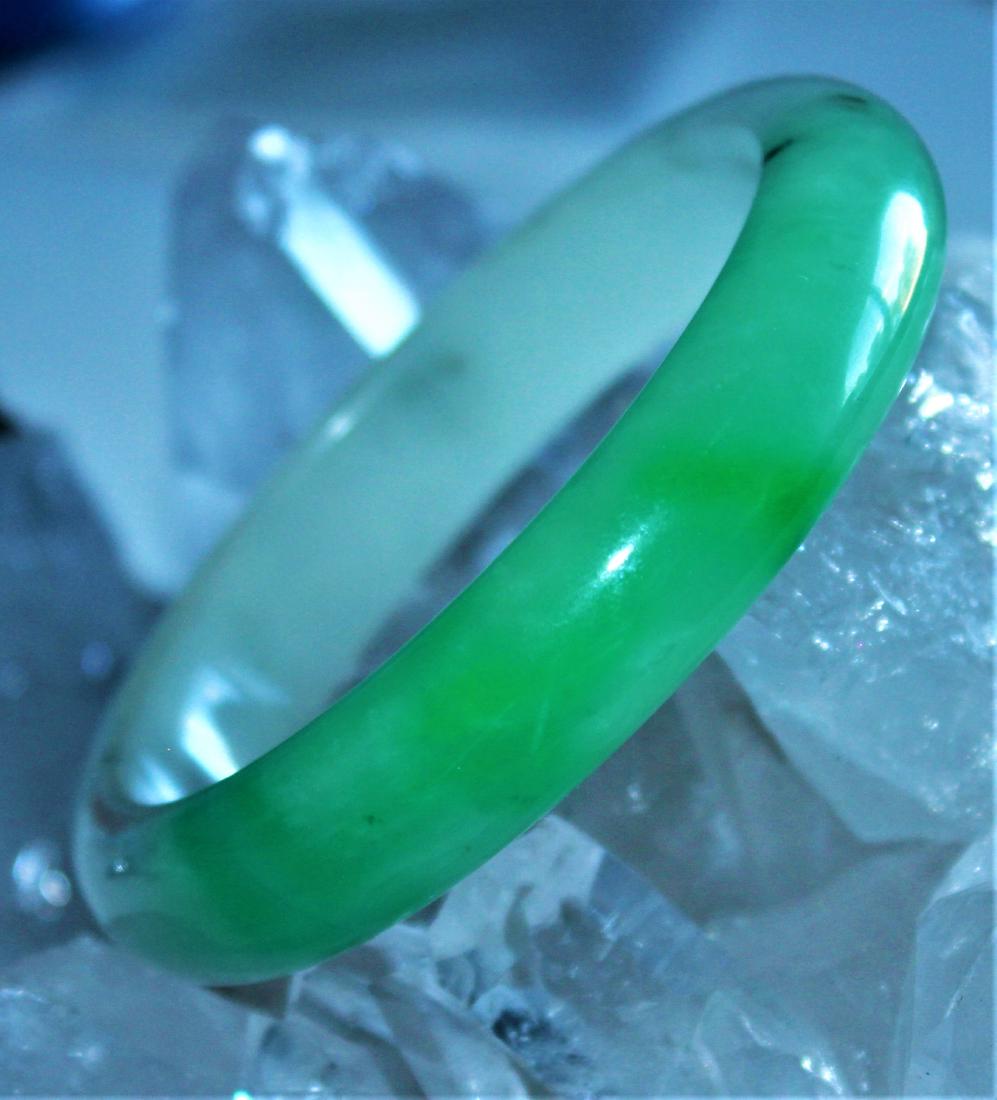Certified Natural Emerald Green Jadeite Jade Bangle (1 of 4)