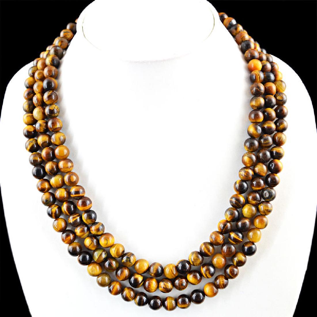 NATURAL GORGEOUS 3 LINE RICH GOLDEN TIGER EYE ROUND (1 of 2)