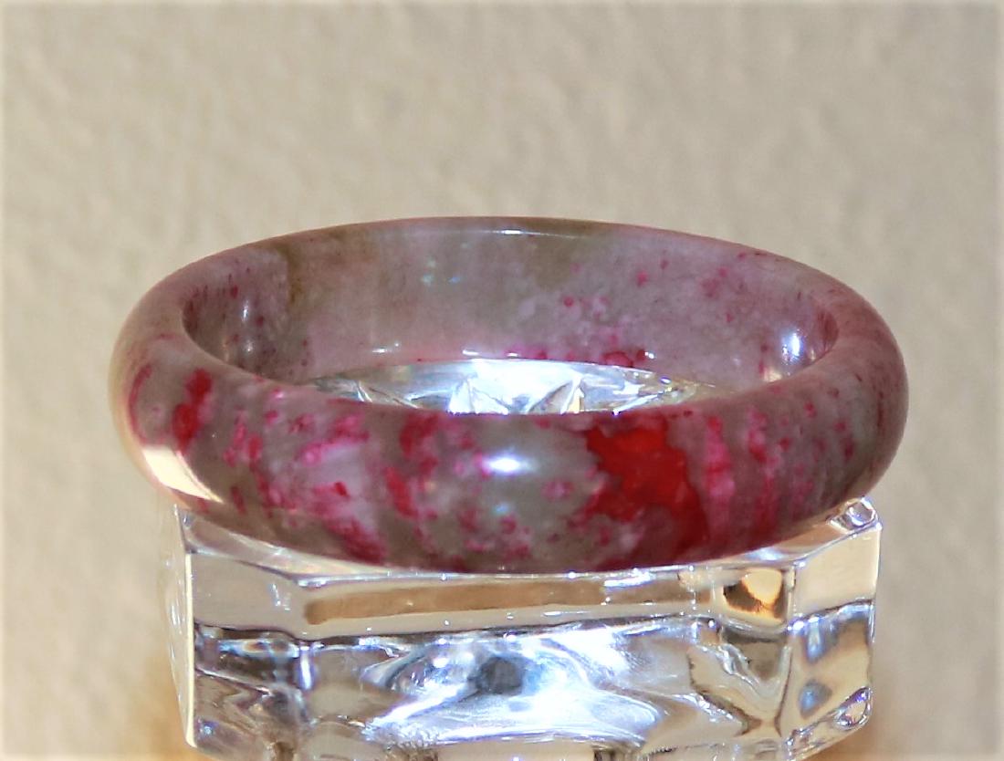 Cinnabar Bangle Red Flower Carving Bracelet (1 of 2)