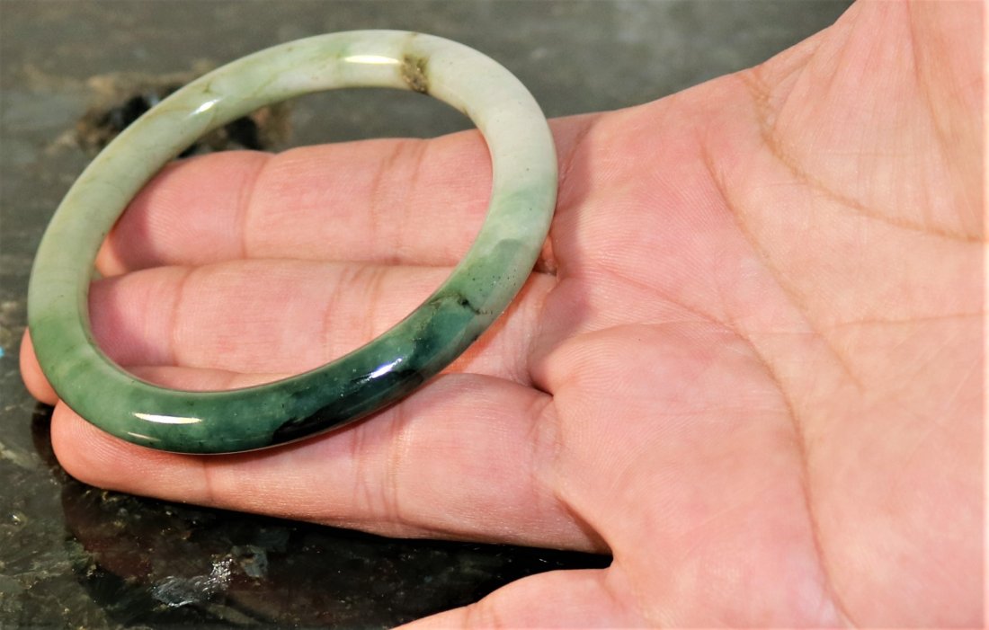 Jade Bangle/Bracelet very fine 100% Carved Natural (1 of 3)