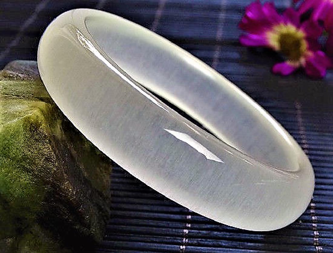 transparent ice white natural jade bracelet (1 of 2)