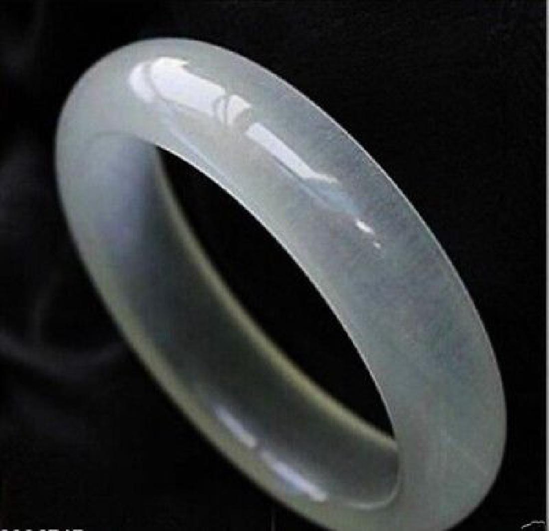 transparent ice white natural jade bracelet (1 of 2)