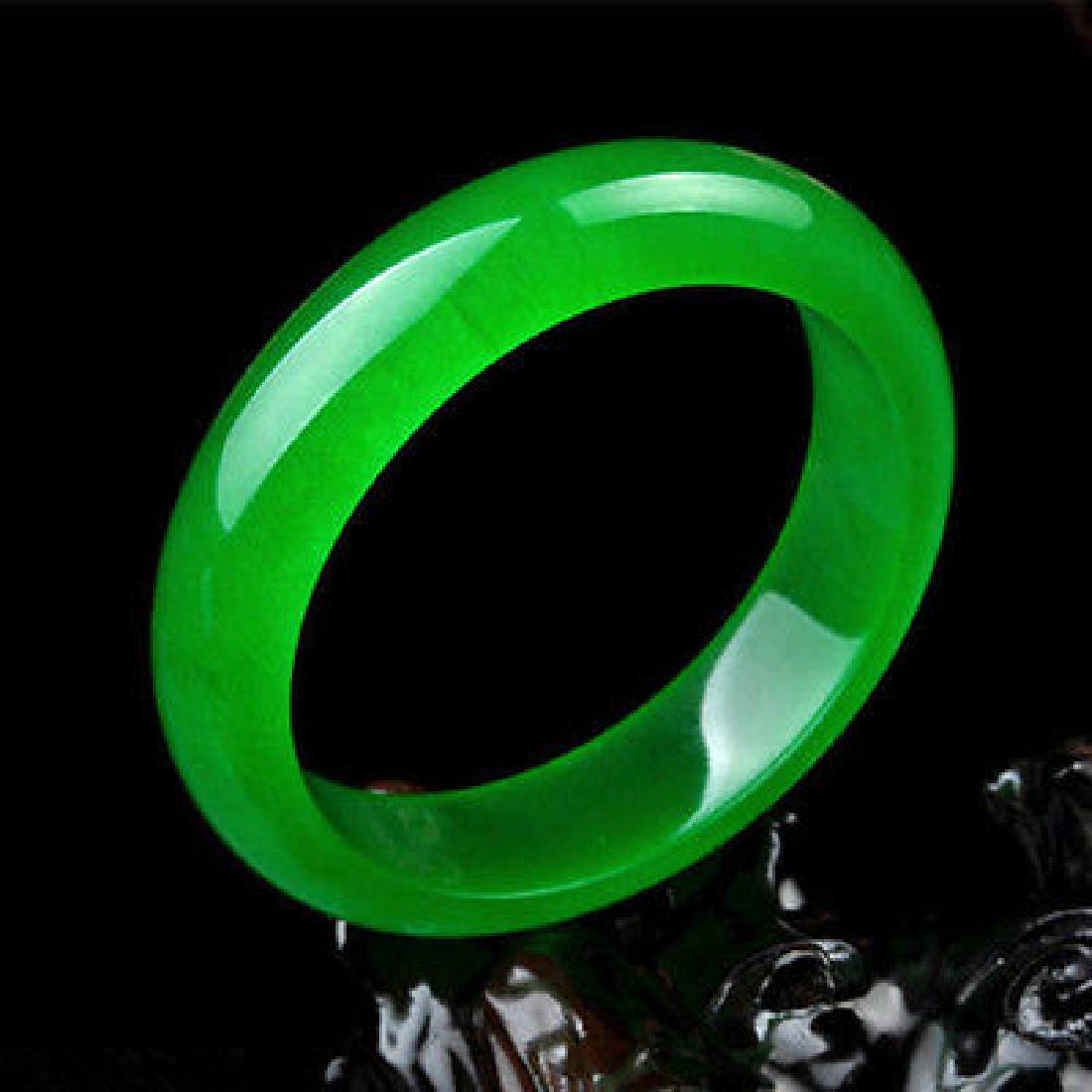 Beautiful Chinese Natural Green Jade Chinese Bangle (1 of 3)