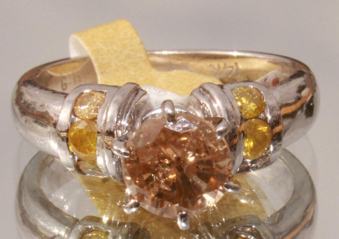 Light Champagne Solitaire Diamond Ring 14k golg (1 of 2)