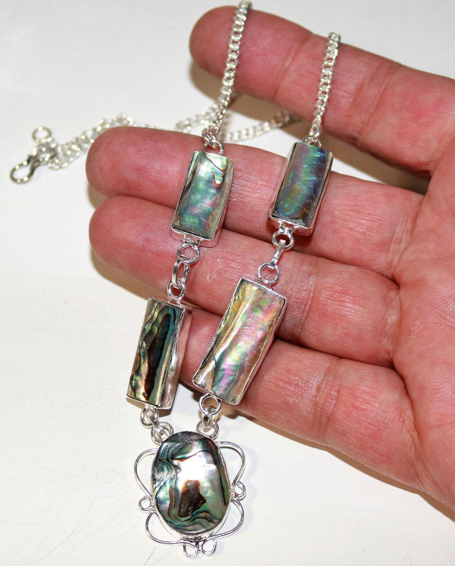 Abalone Shell 925 Silver  Necklace (1 of 2)