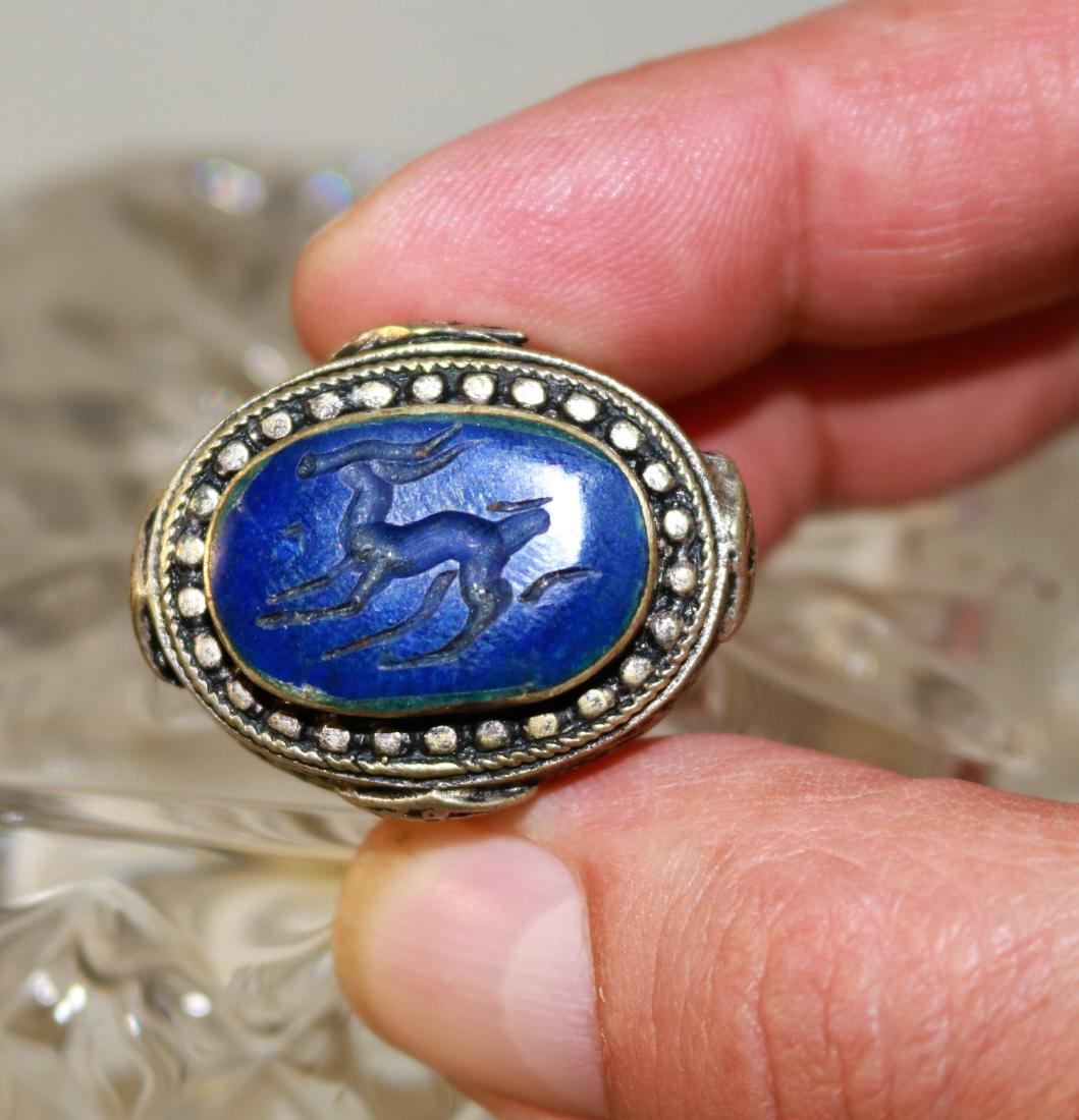 Islamic  Old Lapis Lazuli Silver Wonderful Ring (1 of 3)
