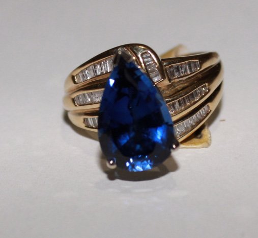 Natural Ladies Sapphire and Diamond Ring (1 of 2)
