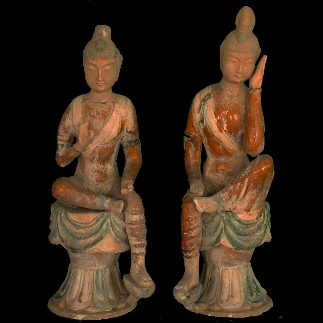 Pair of Large Qinyans/Bodhisattva (1 of 3)