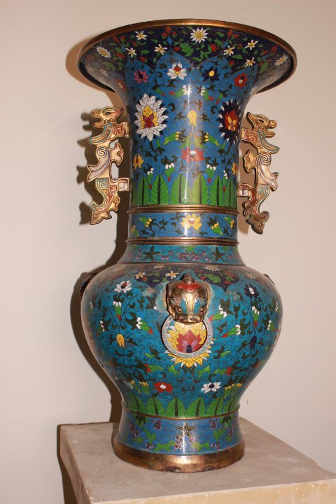Large bronze Cloisonne Shoulder Vase (1 of 2)