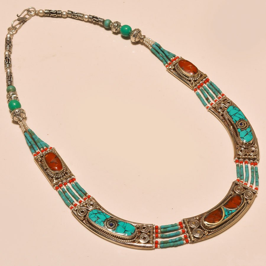 Gorgeous Turquoise with Red Lapis Lazuli .925 (1 of 1)