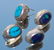 vintage 2 Pair Silver Inlaid Turquoise Earrings
